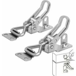 Loquet Bascule Acier Inoxydable, 2 Pièces Loquet à Bascule Métal, Fermeture Levier, Pas De Rouille, Fixation Solide, Pince Loquet Loquet Bascule, Pour Fixation Et Serrage Des Valises D'Armoires Porte