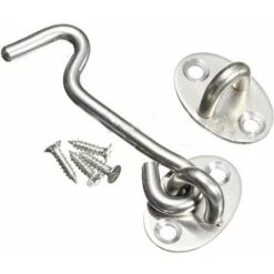 Crochet De Cabine En Acier Inoxydable Et Loquet à œillet, Très Résistant, En Métal, Pour Porte D'abri De Jardin, Porte Silencieuse, Coupe-vent, Avec Vis De Montage Pour Portes, Fenêtres, Armoires (tai