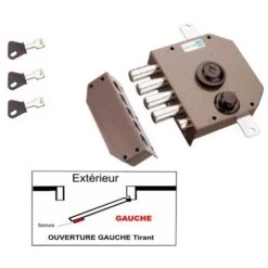 Serrure 3 Points Mottura 630 A2P1 Etoile Marron Agréé Assurances Avec 3 Clés A Pompe Incrochetables Gauche - Sans Tringle - 3 Clés