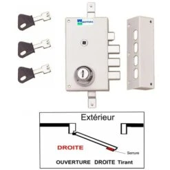 Serrure 3 Points Mottura 448 A2P1 Etoile Blanche Agrée Assurances Avec 3 Clés A Pompe Incrochetables Droite