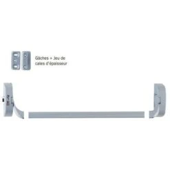 2 Supports IDEA Barre + 1 Mécanisme H/B + 1 Gache Et Cales D'épaisseur ISEO - Gris - Non Coupe Feu - 9414000705