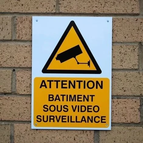 Panneau Extérieur 'ATTENTION BÂTIMENT SOUS VIDÉOSURVEILLANCE' - Plastique Rigide (format A4) – Image 2