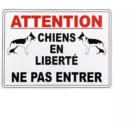 Panneau Extérieur 'ATTENTION CHIENS EN LIBERTÉ NE PAS ENTRER' - PVC Résistant (format A4) – Image 2