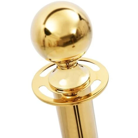 Jeu De Barrières De File D'attente VIP 3 Pcs Inox Doré VidaXL – Image 5