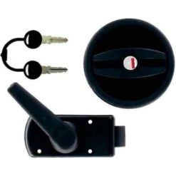 Serrure De Porte ZADI Noire Ouverture à Droite