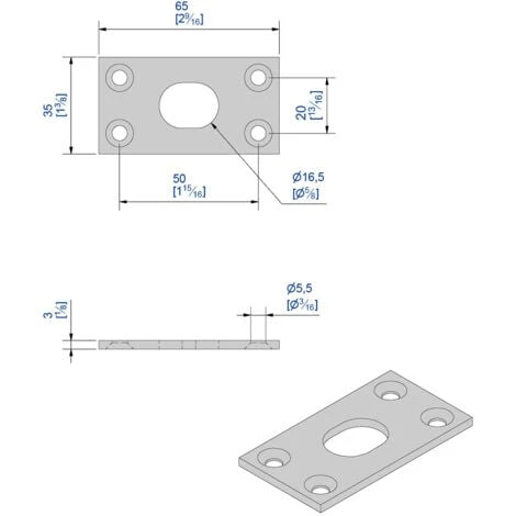 Gâche à Entailler Pour Verrou Ø16 Mm – Image 2