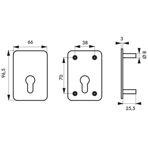 THIRARD - Plaque De Renfort Porte Isoplane Type Capital à Cylindre Profilé époxy Or – Image 2