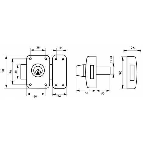 THIRARD - Verrou Pour Porte D'entrée Vitrée Capital à Cylindre Double 50 Mm – Image 2