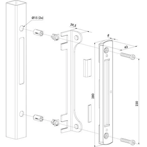 Gâche Réglable LOCINOX Pour Serrure à Encastrer - SFKM – Image 3