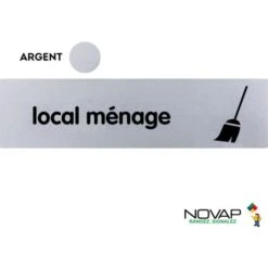 Plaquette Local Ménage - Plexiglas Argent 170x45mm - 4320052