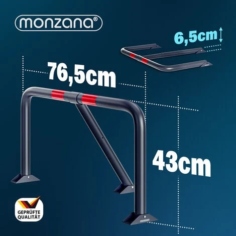 Barrière De Parking Rabattable 80x47x44 Cm Barrière De Stationnement Avec Cadenas Arceau De Parking – Image 4
