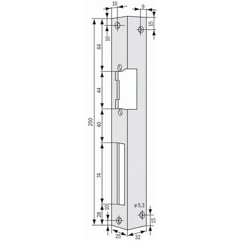 Têtière De Gâches électriques Gauche - équerres Longues - Type IW Pour Porte à Recouvrement – Image 2