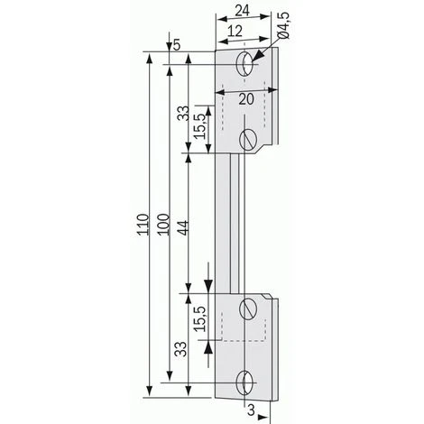 Têtière Acier Zingué De Gâches électriques - Plates Courtes - Type KL 110 – Image 2