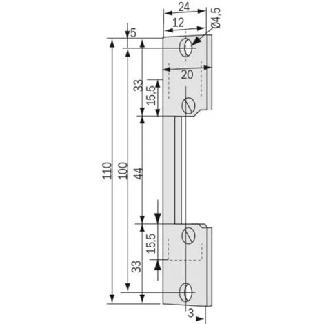 Têtière Acier Zingué De Gâches électriques - Plates Courtes - Type KL 110 – Image 3