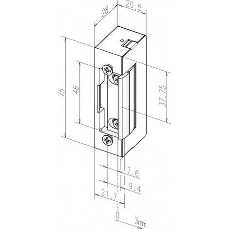 Gâche électrique Type SPE 71 à émission 12/24 Volts – Image 2