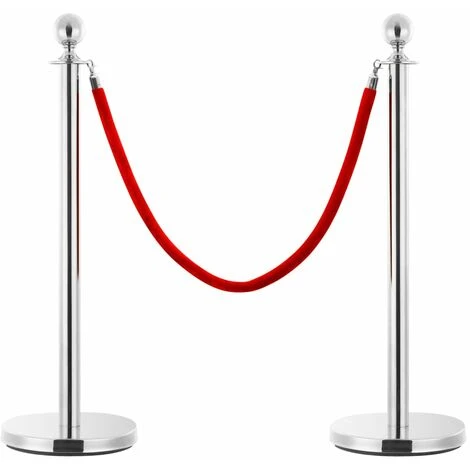 Corde De Colonne Rouge Et Argenté Velours VidaXL – Image 2