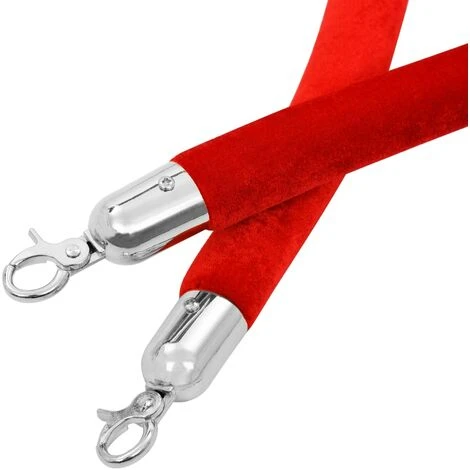 Corde De Colonne Rouge Et Argenté Velours VidaXL – Image 3