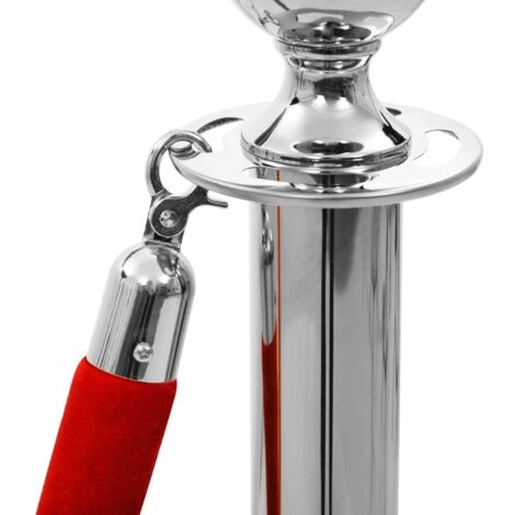 Corde De Colonne Rouge Et Argenté Velours VidaXL – Image 4