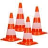 Cônes De Signalisation Routière Cône De Chantier Orange Blanc 50 Cm 4 Pièces