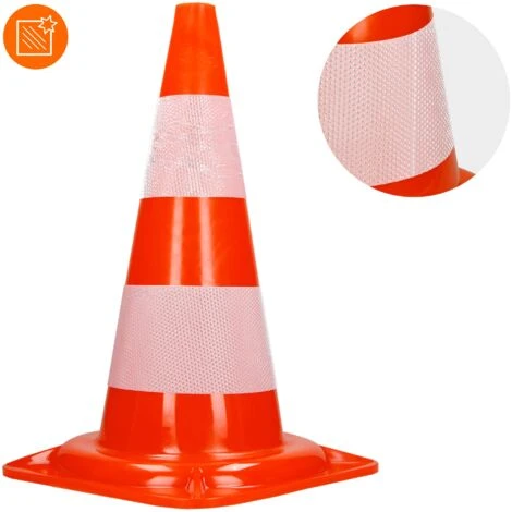 Cônes De Signalisation Routière Cône De Chantier Orange Blanc 50 Cm 4 Pièces – Image 4