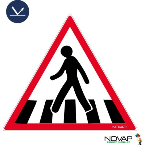 Panneau Passage Piétons - Classe 1- Rigide Triangle 300mm - 4200309