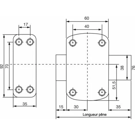 Verrou à Bouton Bronze - Cylindre 30 Mm - Pêne 110 Mm - Cyclop - Vachette – Image 2