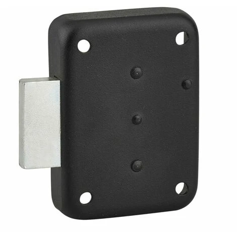 THIRARD - Serrure De Meuble En Applique Pour Porte D'ameublement, Gauche, Axe 25mm, 70x50mm, Noir, 3 Clés – Image 2