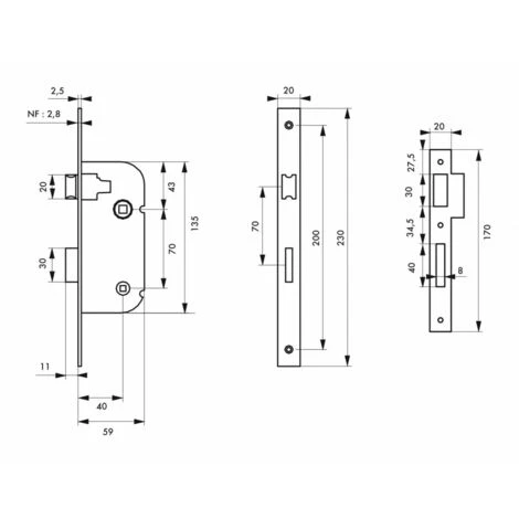 THIRARD - Serrure Encastrable Pour Porte D'intérieur Nf V/br – Image 2