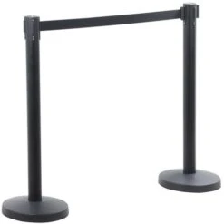 Yaheetech 2 Poteaux De Guidage BarriÚre De Sécurité Passage Pour La ContrÎle De Foules Avec 2 Sangles Rétractables De 200cm Noir