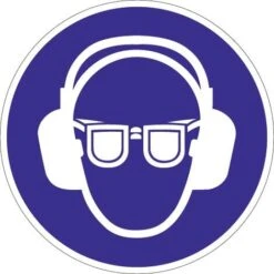 Pictogramme D'obligation Utiliser Des Protections Auditives/ocula Film