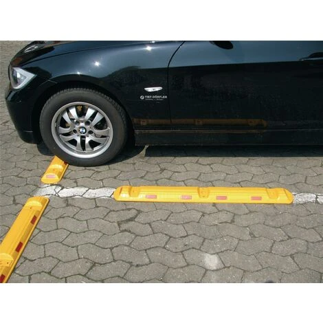 Bordure L1170xl150xH50mm Polypropylène Jaune Avec Bandes Réfléchissantes Rouges – Image 3