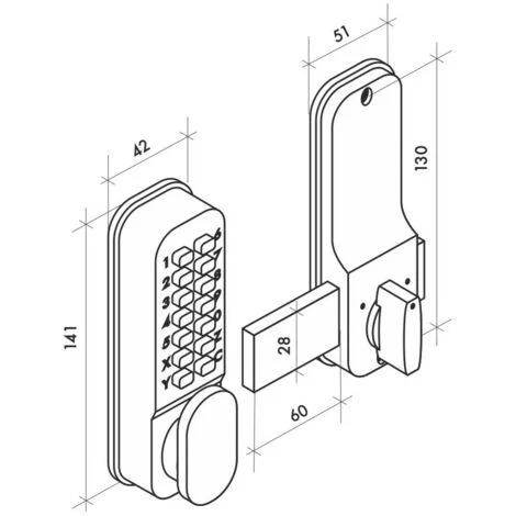 THIRARD - Verrou à Combinaison Mécanique Avec Pêne Dormant – Image 2