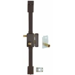 THIRARD - Serrure En Applique Beluga A2P à Tirage Pour Entrée, Droite, 3pts, Transit2 Ø 23mm, Axe 45mm, Marron, 4 Clés