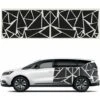 1PCS 200x60 Cm Voiture Coté Corps Autocollant Bricolage Vinyle Décalcomanie Décor Graphique Triangles Noir