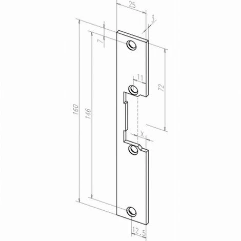 Têtière Courte KL Gris 110mm EFF EFF Pour Gâche électrique 10602 - 0612002 – Image 2
