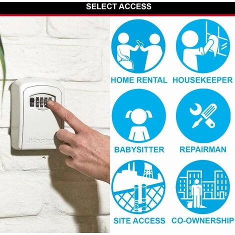 Master Lock Boite à Clés MASTERLOCK Fixation Murale - Blanc - 5401EURDCRM – Image 5