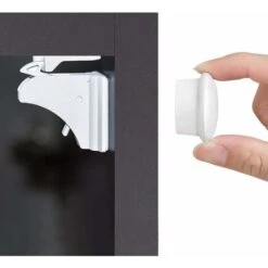 LITZEE Bloc Porte Securite Bebe (4 Serrures + 1 Clés), Bloque Porte Bébé Magnétique, Installation Facile En Quelques Secondes, Aucun Outil Ni Vis Nécessaires