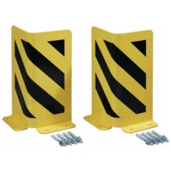 Équerre De Protection H400xL175/175 Mm Tôle Dacier Forme En L Noir/jaune UE - 2 Pièces TTS