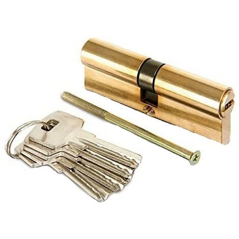 Barillet Cylindre De Serrure 80 Mm En Laiton Avec 5 Cles – Image 3