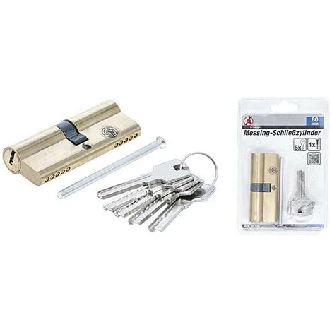 Barillet Cylindre De Serrure 80 Mm En Laiton Avec 5 Cles – Image 4