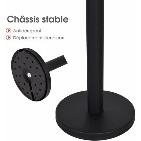 COSTWAY 4 Poteaux De Guidage Guide File Avec 2 Sangles Rétractable 2 M En Acier Inoxydable Pour Aéroport, Théâtres, Cinéma Noir – Image 5