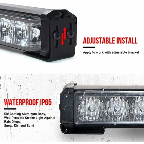 Feux Stroboscopiques De Véhicule D'urgence Lumière Rouge Et Bleue Barre Lumineuse Fontainebleau D'avertissement De Conseiller – Image 2