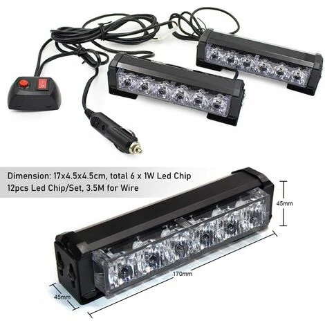 Feux Stroboscopiques De Véhicule D'urgence Lumière Rouge Et Bleue Barre Lumineuse Fontainebleau D'avertissement De Conseiller – Image 3