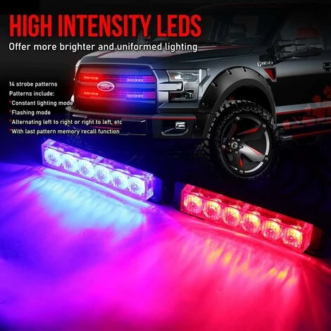 Feux Stroboscopiques De Véhicule D'urgence Lumière Rouge Et Bleue Barre Lumineuse Fontainebleau D'avertissement De Conseiller – Image 4