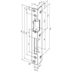 Gâche De Sécurité Coudée .069 S.3mm Acier, Blanc DIN Gauche ASSA ABLOY