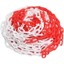 Chaîne D'avertissement Rouge Et Blanc 30 M Ø4 Mm Plastique VidaXL