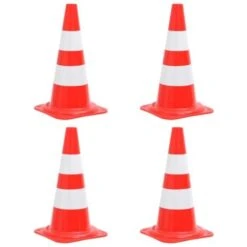 Cônes De Signalisation Réfléchissants 4 Pcs Rouge Et Blanc 50cm VidaXL