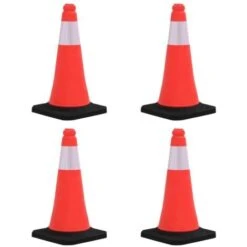 Cônes De Signalisation Réfléchissants à Base Lourde 4 Pcs 50 Cm VidaXL