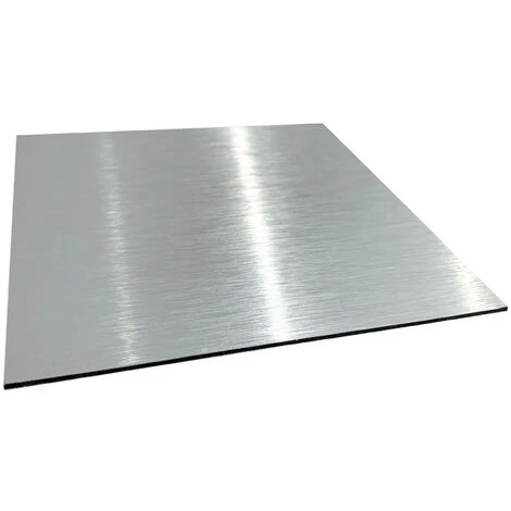 Panneau Composite Aluminium Brossé 2 Mm. Plaque Alu Avec Au Centre Un Polyéthylène (PVC). Aluminium Composite Brossé 2 Mm D'épaisseur - 50 X 10 Cm (500 X 100 Mm)