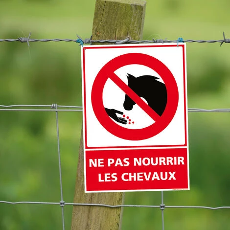 Panneau Ne Pas Nourrir Les Chevaux. Panneau Interdiction Nourrir Les Animaux En Sticker, Panneau PVC Ou Aluminium. Panneau Dissuasif - Aluminium 2 Mm - 210 X 300 Mm – Image 2